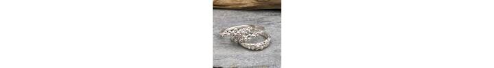 Organic sea foam bubbles silver ring 3