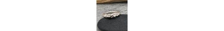 Organic sea foam bubbles silver ring