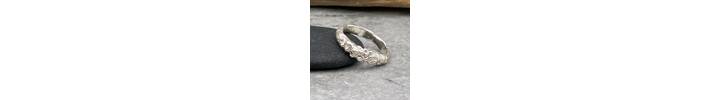 Organic sea foam bubbles silver ring 2