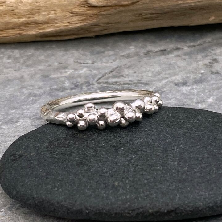 Organic silver sea spray ring 2