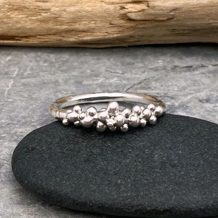 Granulated silver ring