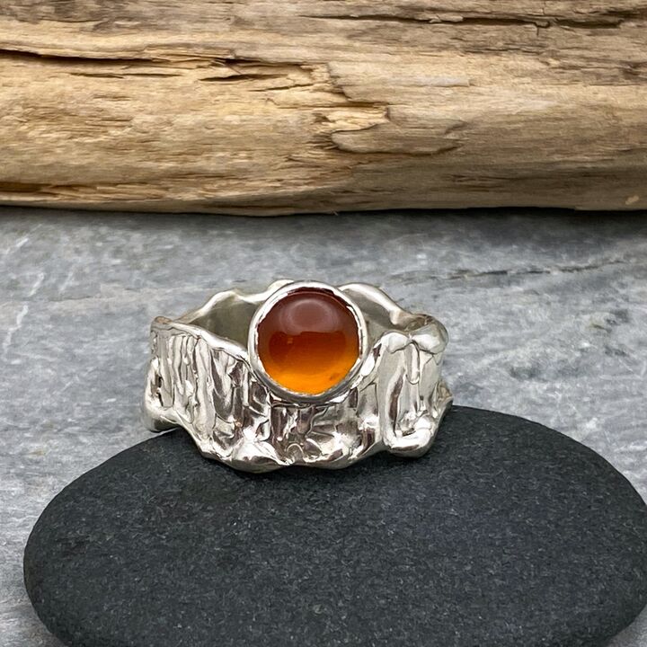 Orange garnet ring