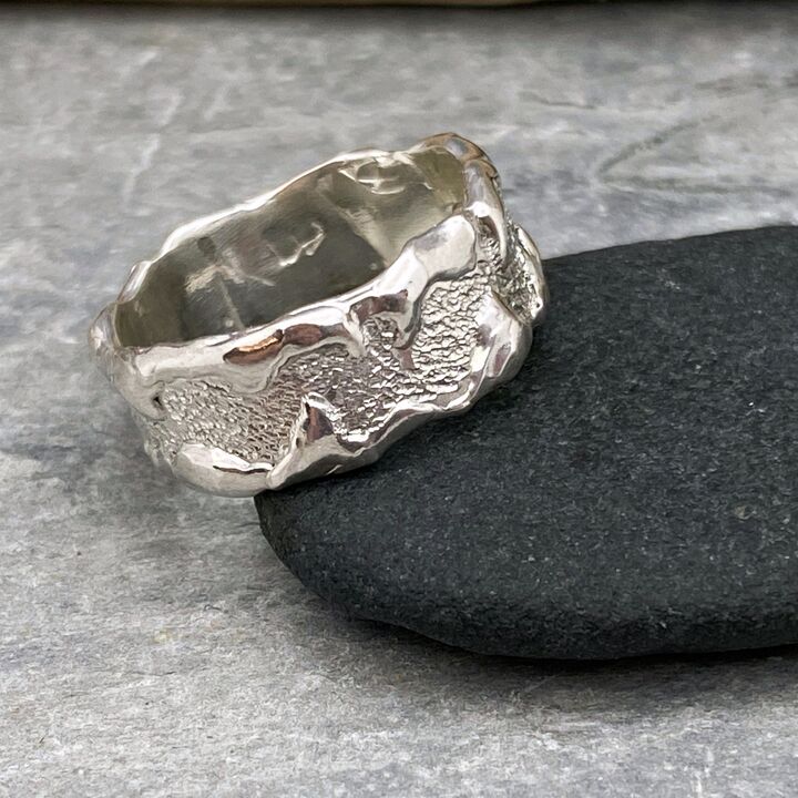 Wide silver ring band 3