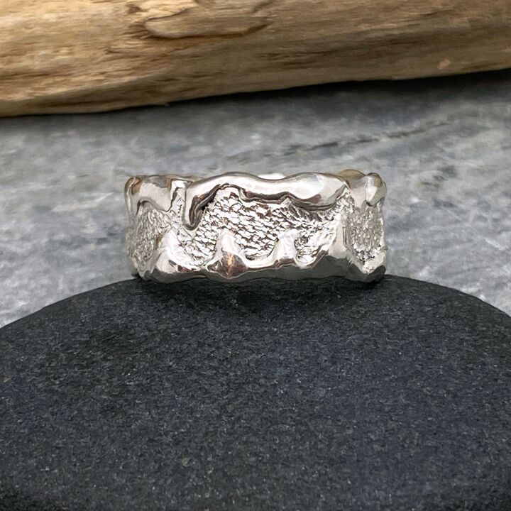 Wide silver ring band 2