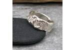 Wide silver ring band