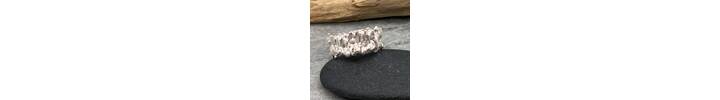 Wide organic silver ring band 3