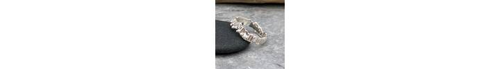 Heavily textured sterling silver ring 3