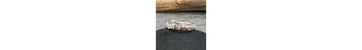 Heavily textured sterling silver ring 4