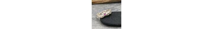 Pink sapphire silver ring