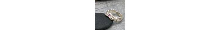 Pink sapphire silver ring 2