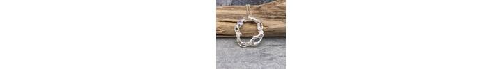 Recycled silver and Tanzanite circle pendant  2