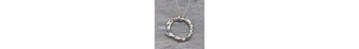 Topaz and silver circle necklace 2