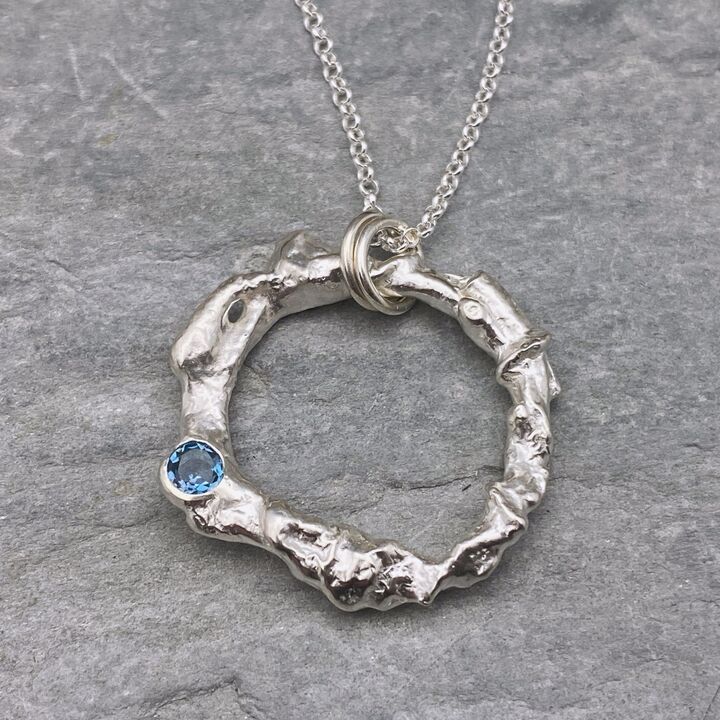 Topaz and silver circle necklace 2