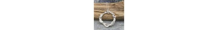 Recycled silver circle necklace  3