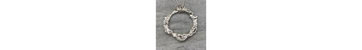 Recycled silver circle necklace  2