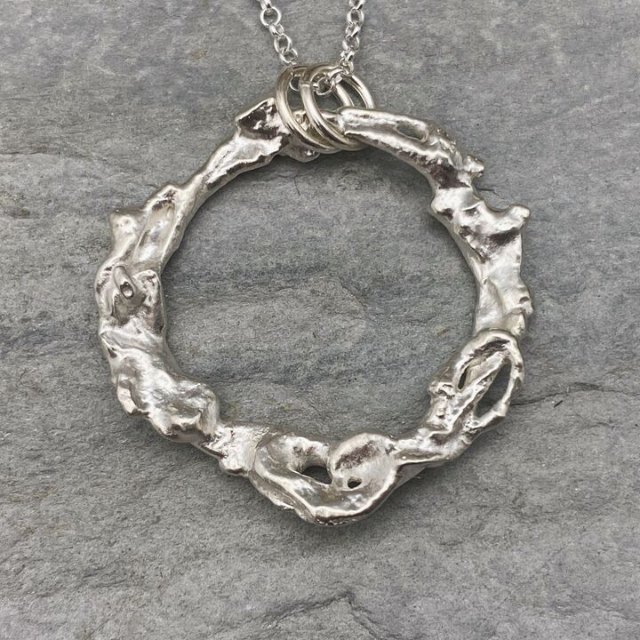 Recycled silver circle necklace  2