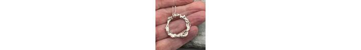 Recycled silver circle necklace  4