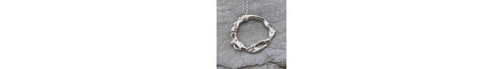 Recycled silver circle pendant