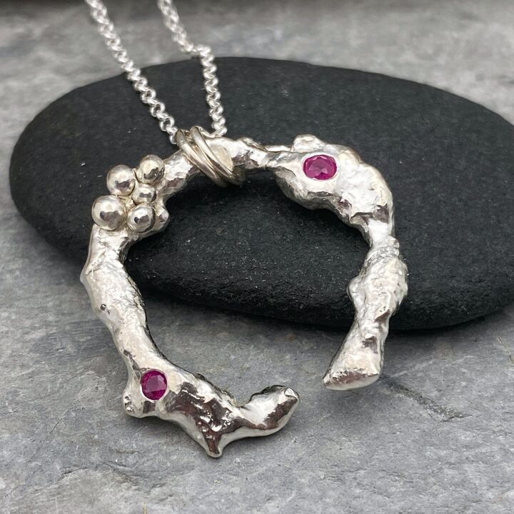 Pink sapphire necklace