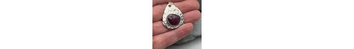 Large ruby and silver pendant 3