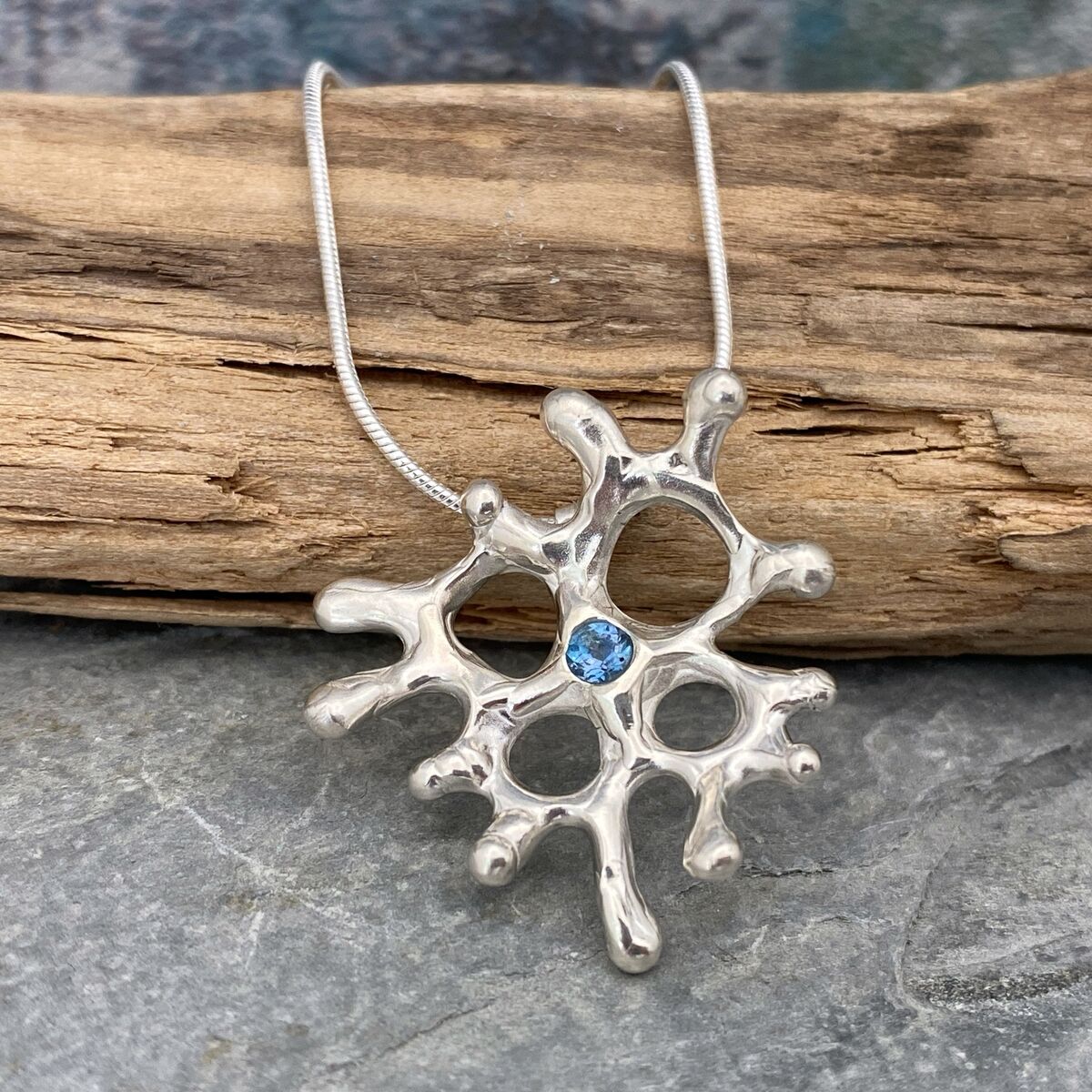 Silver coral like pendant 3