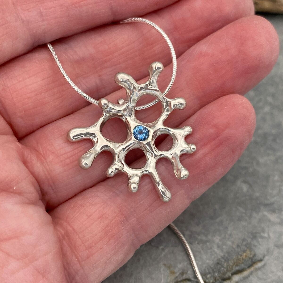 Silver coral like pendant 2